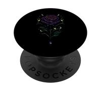 Dark Purple Rose Skull Moon Thorns Graphic PopSockets Adhesive PopGrip
