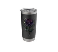 Dark Purple Rose Skull Moon Thorns Graphic Stainless Steel Insulated Tumbler