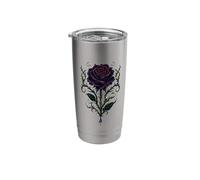 Dark Purple Rose Skull Moon Thorns Graphic Stainless Steel Insulated Tumbler