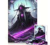 Dark Purple Samurai Jigsaw Puzzles 1000 Pieces for Adults Strong Logic Color Fast Fun Challenge (50x75cm)