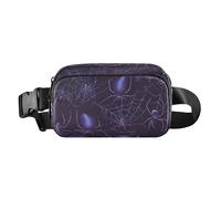 Dark Purple Spiders Fashionable Zipper Fanny Pack Sling Bag for Women Men Multipurpose with Adjustable Strap for Travel Gym Work para hombre de, dark purple spiders, Modern