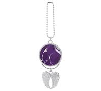 Dark Purple Texture Car Hanging Ornament Rear View Mirror Pendant Lucky Presents Hanging Ornament Funny Car Pendant for Office Auto Home Decoration Silver-style