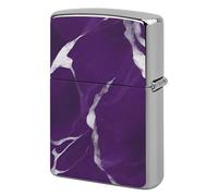 Dark Purple Texture Lighter Case Metal Protective Cover with Double-Sided Art Design, Cool Lighters Pouch Shockproof Lighter Cover for Men Women Gifts, Lighters Not Included