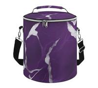 Dark Purple Texture Lunch Bag, 15L Portable Leakproof Picnic Basket with Shoulder Strap, Insulated Picnic Cooler Bag for Camping, Beach, Hiking & Groceries