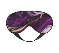 Dark Purple Texture Marble 1 Print Silk Like Sleep Eye Mask Comfortable Blindfold Adjustable Soft Eye mask for Sleep
