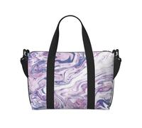Dark Purple Texture Marble Patterned Duffel Bag, Portable Shoulder Bag, Suitable for Fitness, Commuting, Travel.