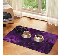 Dark Purple Texture Marble Print Cat Food Mat Pet Feeding Mat for Floor Pet Supplies Dog Water Bowl Mat Dog Essentials