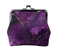 Dark purple texture marble print Cute Buckle Coin Purses Vintage Pouch Kiss lock Change Purse Wallets for Women Fashion, Black, One Size, Vintage
