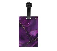 Dark Purple Texture Marble Print Luggage ID Tag Cute Travel Bag Identifiers,for Travel Bag Suitcase Cruise Airport
