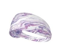 Dark Purple Texture Marble Print Non-Slip Elastic Running Headband, Sweat Absorbing Stretchy Hair Bands For Gym Yoga, Soft Skin-Friendly Foldable Workout Headband