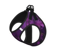 Dark Purple Texture Marble Print Step in Dog Harness and Leash Set,Adjustable Reflective Harness for Small Dogs Cats