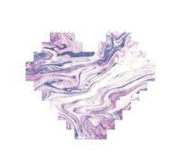 Dark purple texture marble Printed Jigsaw Puzzle 10.8x12.8 CM, Heart-Shaped Puzzle Challenging Game for Adults, Fun Decorative Wall Decor