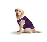 Dark Purple Texture Marbleprint Large Pets Vest Travel Breathable Soft Sleeveless Tank Top Lightweight T-Shirt
