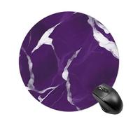 Dark Purple Texture Round Mouse Pad Smooth Glide Gaming Mousepad Extra Density Portable Comfortable Mouse Mat for Desk, Home, Office 7.8x7.8 Inches