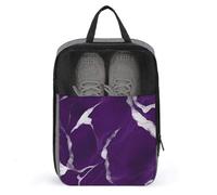 Dark Purple Texture Shoe Bag Waterproof & Breathable Shoe Pouch for Travel, Portable Carry Case for Sports Sneakers, Gym, Vacation