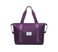 (Dark purple (the bottom 2 layer expansion+dry and wet separation)) Travel Bag Large -Capacity Dual Expansion Hand -In Sports Fitness Bag Student Luggage Storage Bag Dry Wet Separation Separation Sepa