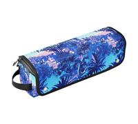 Dark Purple Towns and Trees Hair Tool Travel Bag for Women and Heat Resistant Mat with Zipper Heating Tools Travel Bag Organizer for Straigheners, Curling Iron, Hair Dryer Hair Accessories Organizer