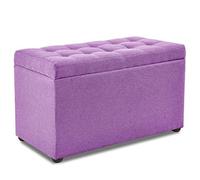 Dark Purple Wooden Storage Stool Portable Footrest Ottoman for Outdoor & Indoor Use - Ideal for Living Room Bedroom Small Spaces Versatile & Stylish