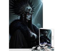 Dark Queen with Skull Headdress Hard Jigsaw Puzzle for Adults 1000 Pieces Birthday Gifts Difficult Hard Home Decoration Toys for And 14 Years And over (50x75cm)