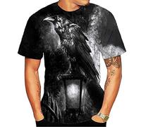Dark Raven Mens T-Shirt Funny Graphic Tee Short Sleeve Tee Shirts for Men(Dark Raven -S), Dark Crow T Shirt, S