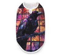 Dark Raven Shackles Stained Glass Window Dog And Cat Clothes Pet Summer Sleeveless T Shirt Basic Vest M