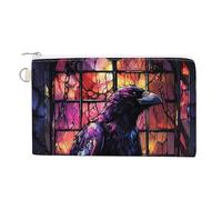 Dark Raven Shackles Stained Glass Window Portable Canvas Coin Purse Fashion Pencil Case Travel Makeup Bag