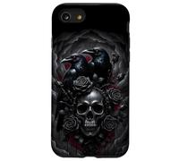 Dark Raven Skull & Black Rose Goth Tough Phone Cover Case for iPhone SE (2020) / 7/8