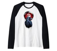 Dark Raven Under Red Haunted Forest Raglan Baseball Tee