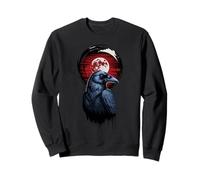 Dark Raven Under Red Haunted Forest Sweatshirt