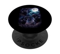 Dark Ravens Under the Full Moon Vintage Fantasy Lightning PopSockets Adhesive PopGrip