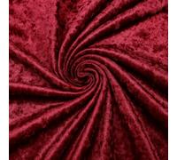 Dark Red Crushed Velvet Fabric - 1.5 Metre Length x 150cm Wide - Soft Luxury Material for Upholstery, Dressmaking, Crafts & Décor