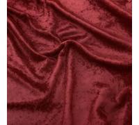 Dark Red Crushed Velvet Upholstery Fabric - 150cm (59") Wide, 180gsm - Soft Luxury Material by The Metre - 0.5 Metre Length - Ideal for Curtains, Cushions, Furniture, Crafts & Décor