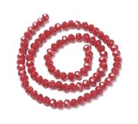 Dark Red Czech Crystal Beads Faceted Rondelle 4x3mm Opaque Strand Of 110+