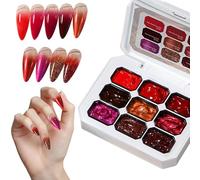 Dark Red Gel Polish - 18ml Quick Dry Glitter Christmas Long Lasting Beauty Supplies,Red Glitter Nail Polish - for Christmas Holiday Bridal Party Summer Daily Home Travel Spa Grooming Manicure