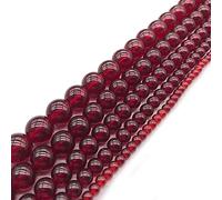 Dark Red Glass Smooth Loose Beads Garnet DIY Beads 15" Strand 4 6 8 10 12 MM Pick Size For Jewelry Necklace Bracelet Making Handmade crafts ( Color : Dark Red , Item Diameter : 8mm approx 46beads )