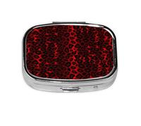 Dark Red Leopard Animal Print,Meta Pill Box 2 Compartment Medicine Case,Portable Organizer