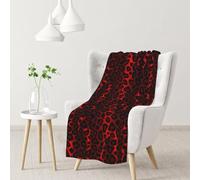 Dark Red Leopard Animal Print,Soft Blanket Warm Anti-Pilling Flannel Plush Throw Blanket 76 X 102 cm