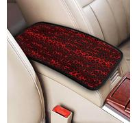 Dark Red Leopard Animal Print, Vehicle Center Console Armrest Cover Pad Soft Comfort Car Handrail Box Cushion Universal