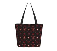 Dark Red Lion Print Tote Bag for Women, Large Shoulder Tote Bag with Zipper, Handbags for Work Travel