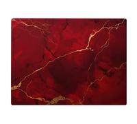 Dark Red Marble Kitchen Glass Cutting Board Ocean Decorative Gift Marbled Granite Stone Rock Gift For Her Mom Wife (Dark Red)