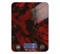 Dark Red Marble Texture Keto mini food scale travel 11lb/0.18oz, 5kg/5g digital scale grams and oz with 4 unit for Soap Making Spices Baking (Batteries not Included)