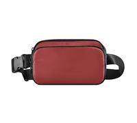 Dark Red Plain Fashion Fanny Waist Pack for Women Men Large Capacity Sling Bag Travel Essential with Adjustable Strap for Shopping Sports Work, Dark Red Plain, One Size