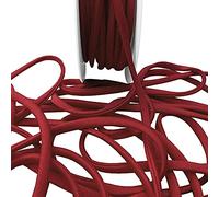 Dark Red Spaghetti Strap Satin Cord Tubular Satin Strap Flat Trim String Non Stretch Strapping Dresses Swimwear Bikini Lingerie Corset Ties Dresses Top Dressmaking (5mm - Dark Red - 25 Meters)