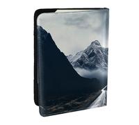 Dark road to mountains Passport Holder for Travel,RFID Passport Cover Wallet PU Leather Passport Card Holder Case Cute Passport Protector for Women Men