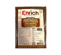 Dark Roasted Curry Powder 100g - Enrich Ceylon Kalukudu - Ultra-Dark Toasted Spice Blend with Desiccated Coconut, Sesame, and Green Gram for Authentic Sri Lankan Black Pork Curry and Beef Dishes