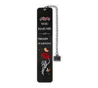 Dark Romance Bookmark - Gothic Skull and Rose Chain Bookmark | Creative Text Reading Marker, Dark Romantic Page Holder | Spicy Gothic Style Funny Bookmarks, for Book Lovers