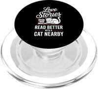 Dark Romance Books And Cats Equipment Love Stories Read PopSockets PopGrip for MagSafe