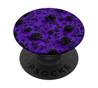 Dark Romance Goth Floral Gothic Purple Flower Black Rose PopSockets Adhesive PopGrip