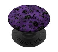 Dark Romance Goth Floral Gothic Purple Flower Black Rose PopSockets Adhesive PopGrip