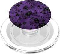 Dark Romance Goth Floral Gothic Purple Flower Black Rose PopSockets PopGrip for MagSafe